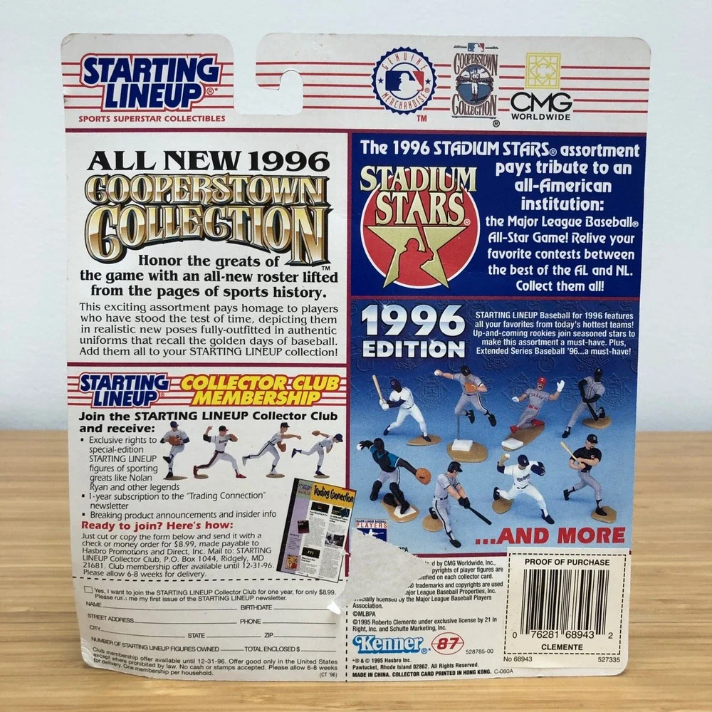 Kenner Starting Lineup Action Figure Fans White Roberto Clemente 1996